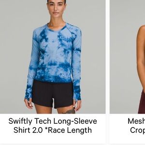 Lululemon Athletica Blue Tie-Dye Long Sleeve Top